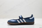 Adidas Samba Mary Jane Navy Leather Sneakers – Classic Gum Sole Ballet Shoes