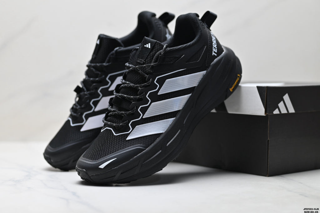 Adidas Waterproof Trail Running Shoes – Black White Outdoor Sneakers