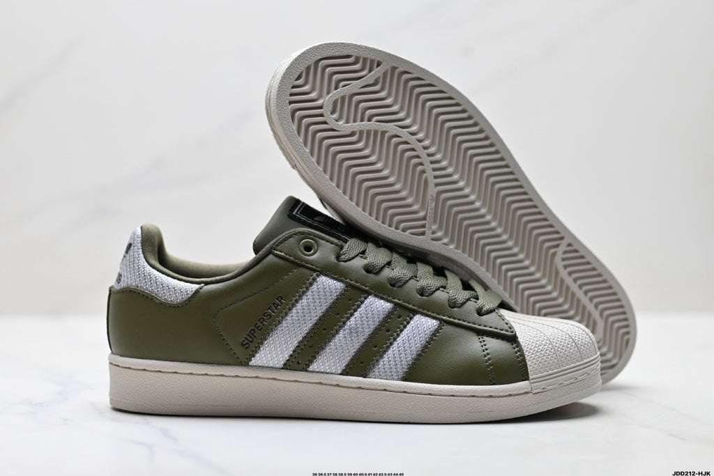 Adidas Superstar Olive Green Leather Sneakers – Classic Lifestyle Shoes