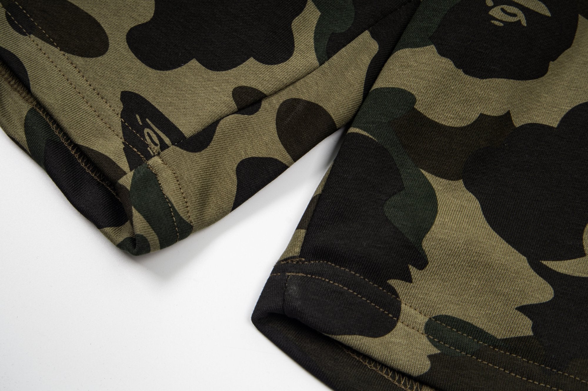 BAPE 1st Camo Shark Sweat Shorts – Green Camo