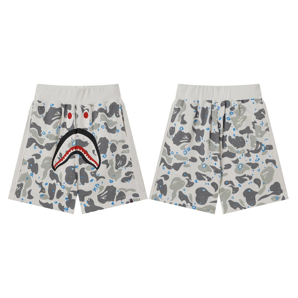 BAPE Shark Camo Sweat Shorts – White Camo