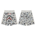 BAPE Shark Camo Sweat Shorts – White Camo