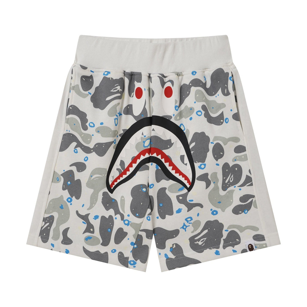 BAPE Shark Camo Sweat Shorts – White Camo