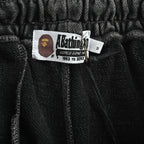BAPE Washed Ape Embroidery Heavyweight Sweat Shorts