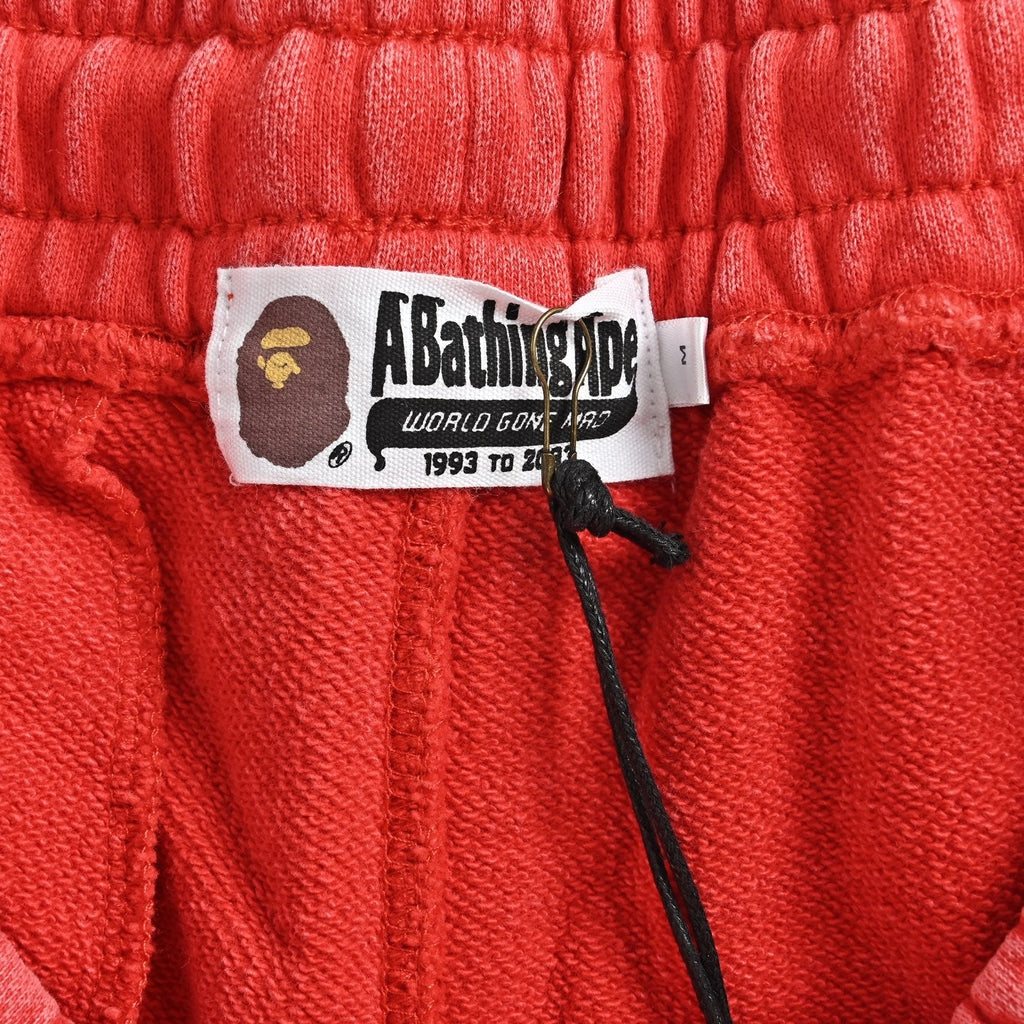 BAPE Washed Heavyweight Sweat Shorts – Red