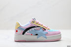 BAPE-Inspired Low-Top Streetwear Sneakers – Pastel Multi Color