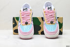 BAPE-Inspired Low-Top Streetwear Sneakers – Pastel Multi Color