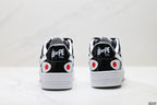 BAPE-Inspired Low-Top Streetwear Sneakers – Black / White