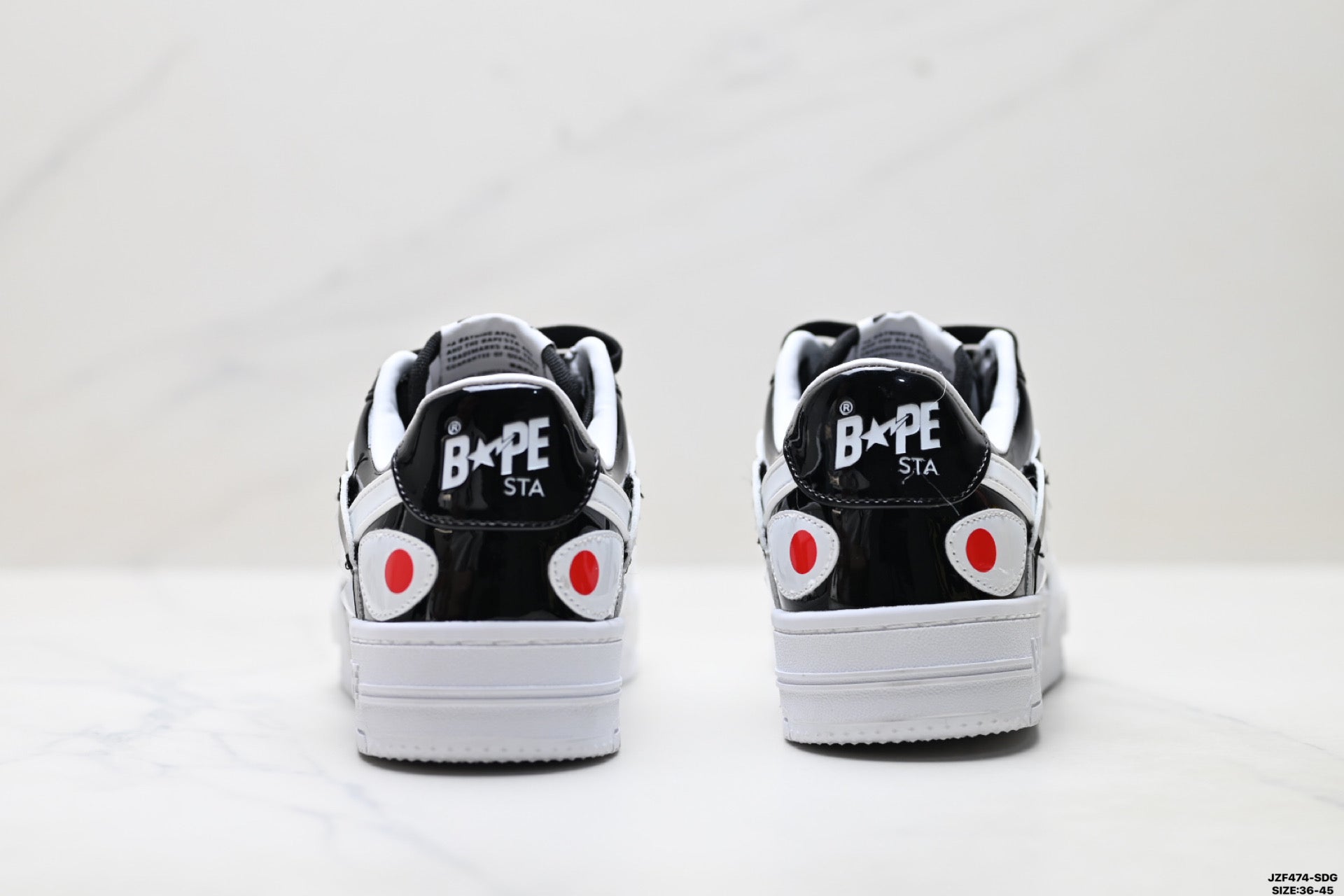 BAPE-Inspired Low-Top Streetwear Sneakers – Black / White