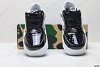 BAPE-Inspired Low-Top Streetwear Sneakers – Black / White