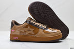 A BATHING APE BAPE STA “Pastel Color” Leather Low-Top Sneakers – Brown