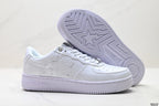 BAPE-Inspired Low-Top Streetwear Sneakers – Triple White