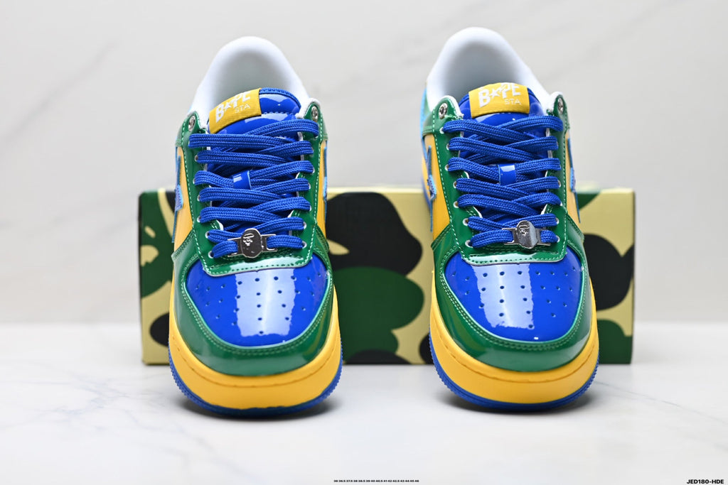 A BATHING APE BAPE STA “Pastel Color” Leather Low-Top Sneakers