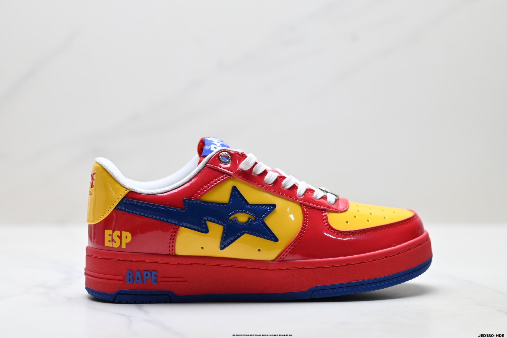 BAPE STA Low-Top Sneakers – Red/Yellow/Blue