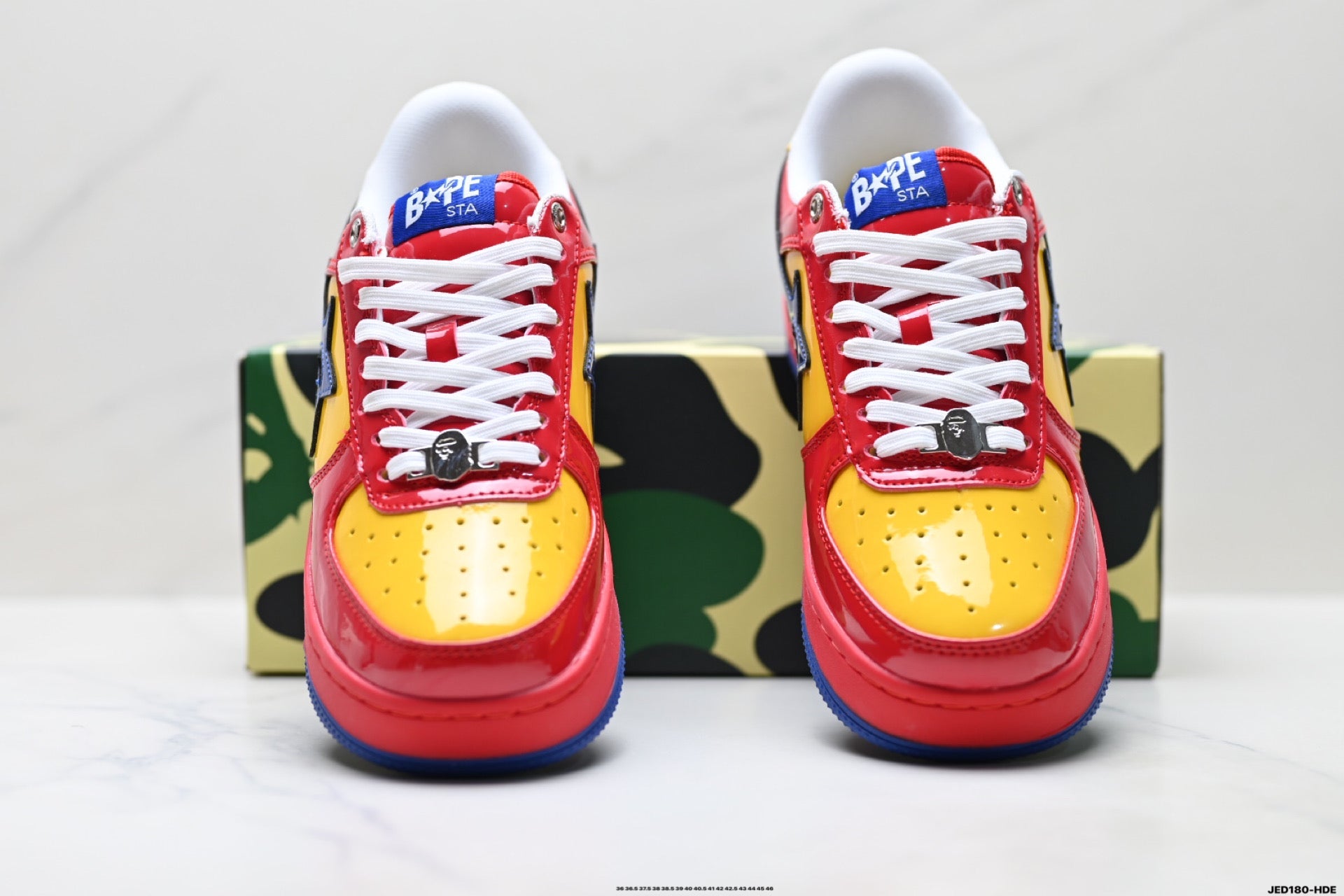 BAPE STA Low-Top Sneakers – Red/Yellow/Blue