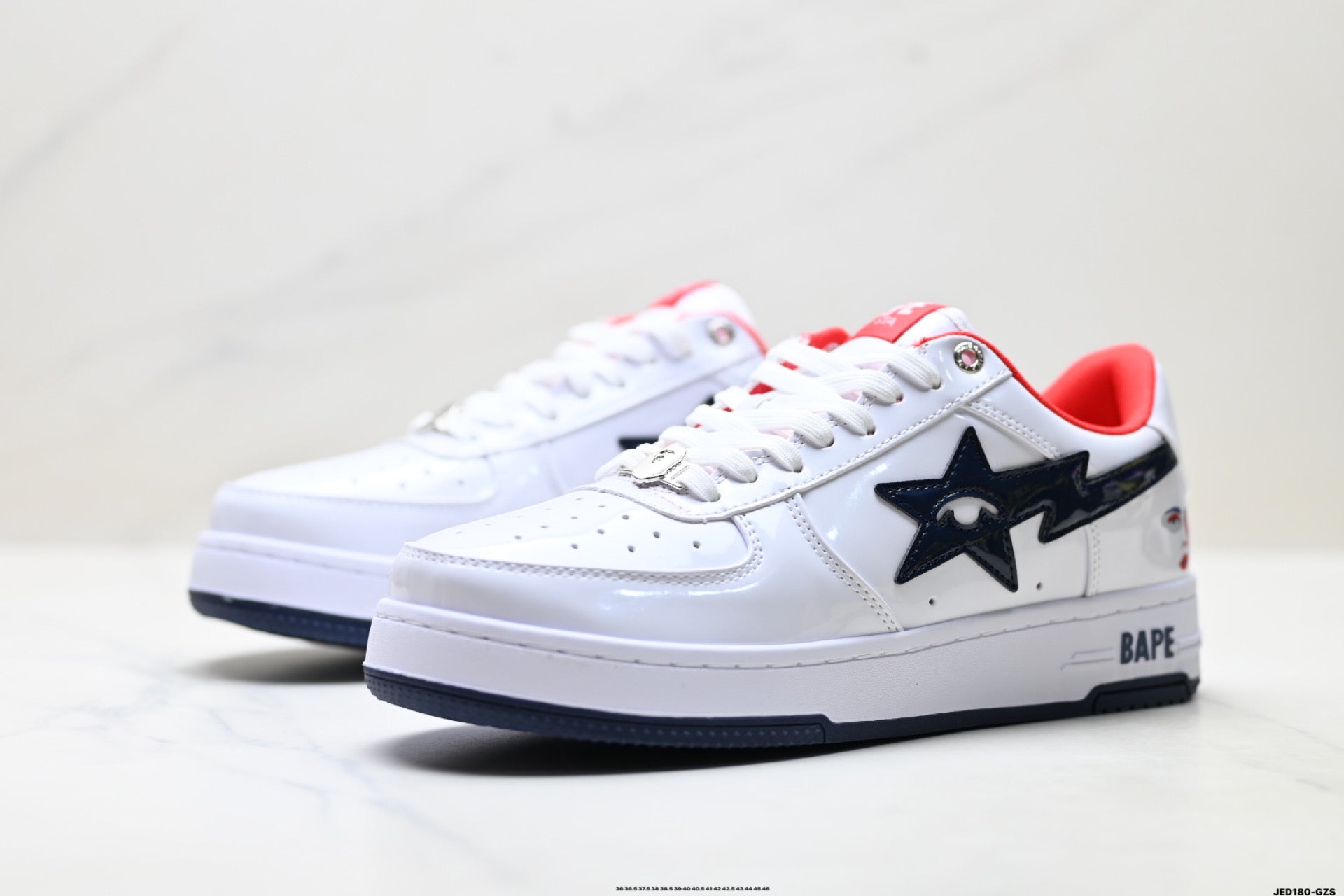 BAPE STA Low-Top Sneakers – White/Black