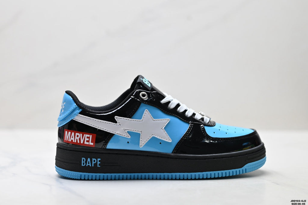 BAPE STA Low-Top Sneakers – Black/Blue