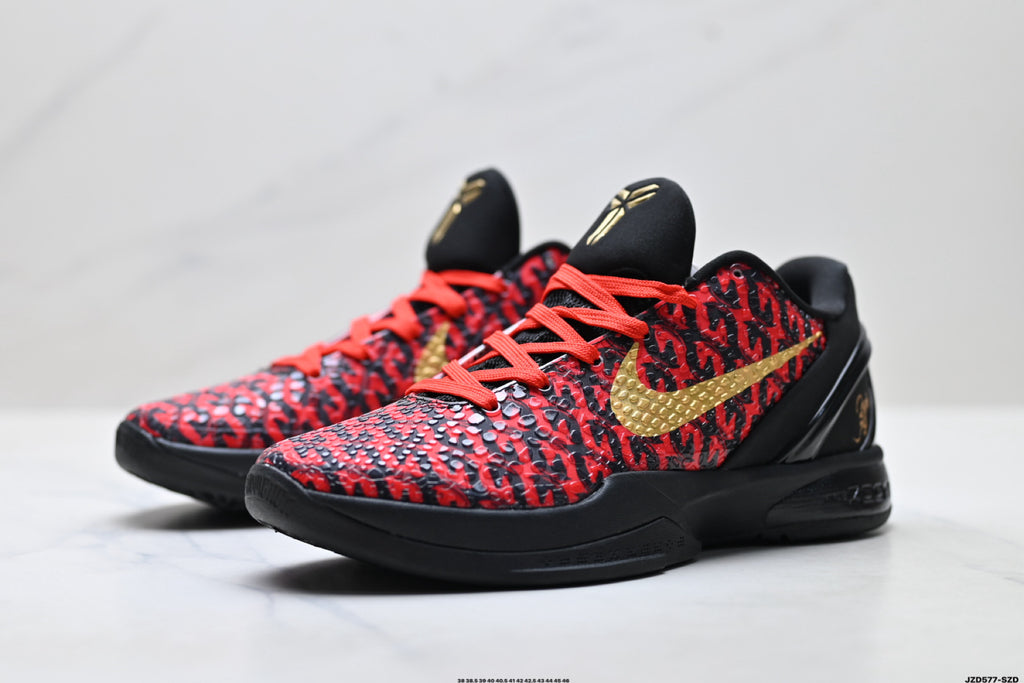 Nike Kobe 6 Protro Low-Top Basketball Shoes – Red Black Gold