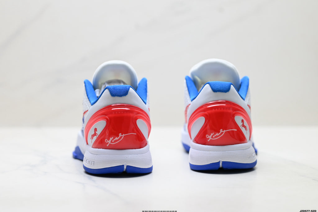 Nike Kobe 6 Protro Low-Top Basketball Shoes – White Blue Red