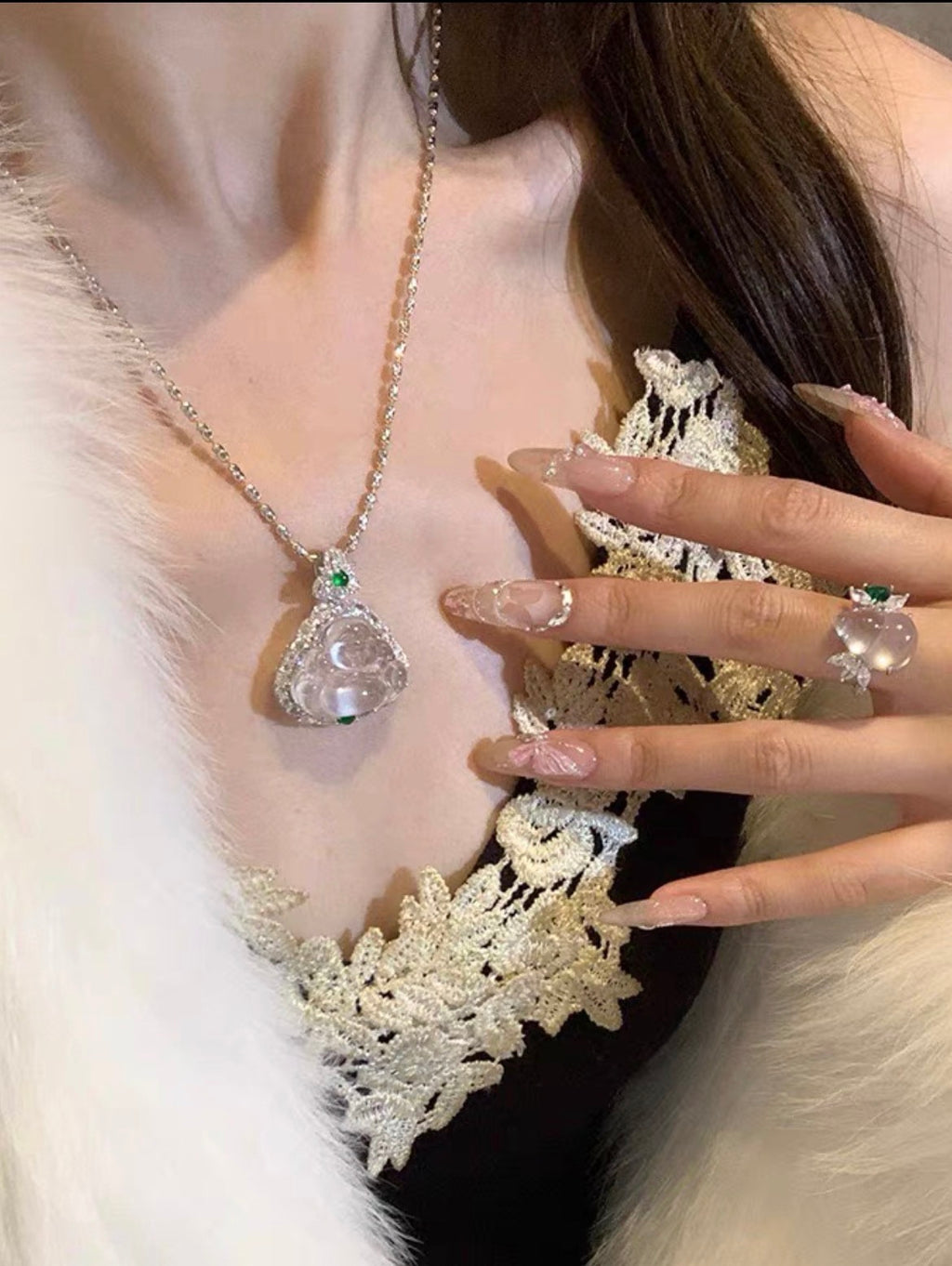 High-Ice Translucent Shuimoyu Jade Buddha Pendant