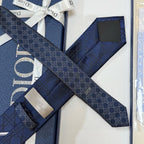 Dior Style Men's Oblique Geometric Silk Tie - Detail Image 7