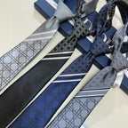 Dior Style Men's Oblique Geometric Silk Tie - Detail Image 10