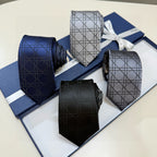 Dior Style Men's Oblique Geometric Silk Tie - Main Image