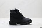 Timberland Black Kids Premium Leather Boot - right-facing side profile main image