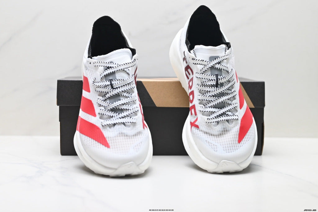 Adidas K81801650 Men's Running Shoes #4 - White/Red - image 2