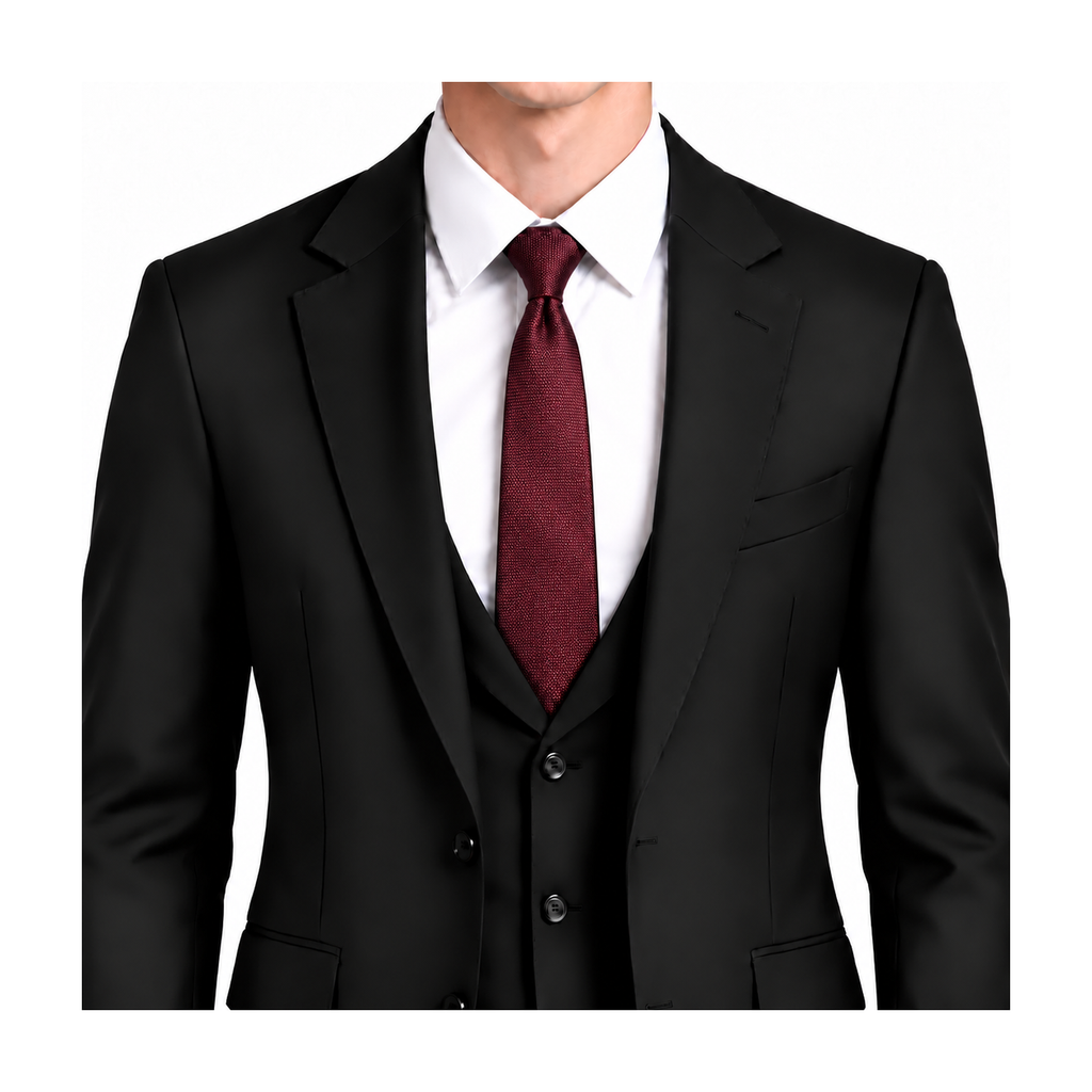 Gucci Style Men's Web Stripe Textured Silk Tie - Model Main Image