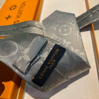 Louis Vuitton Style Men's Monogram Gradient Silk Tie - Detail Image 4