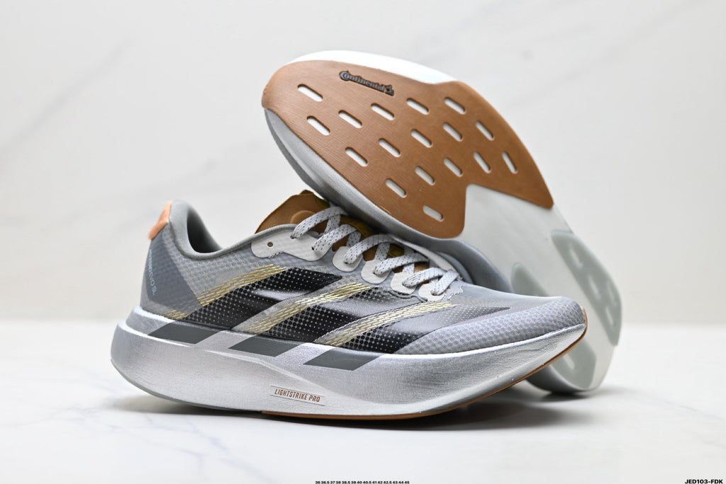 Adidas K81801550 Unisex Running Shoes #10 - White/Black/Gold - image 4