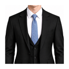 Hermes Style Men's Textured Basketweave Silk Tie - Model Main Image