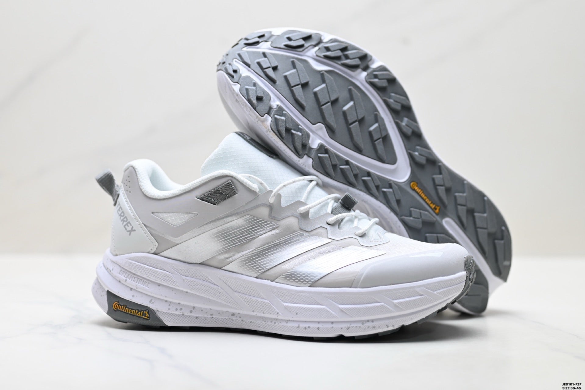 Adidas K81801550 Unisex Running Shoes #8 - White/Grey - image 4