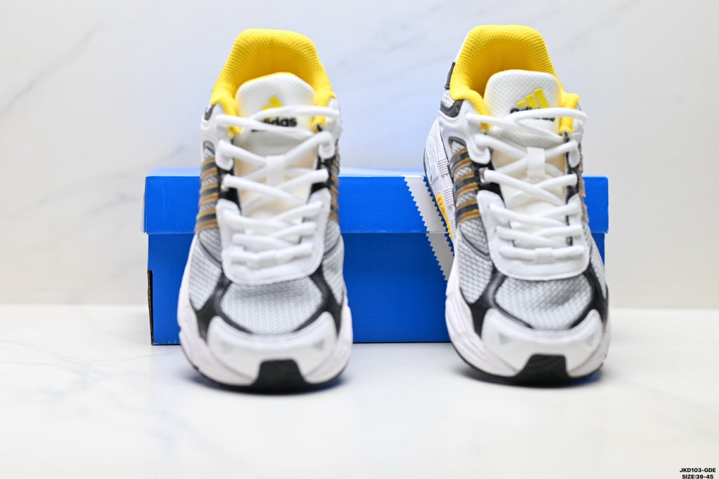 Adidas K81801550 Men's Running Shoes #6 - White/Black/Yellow - image 2