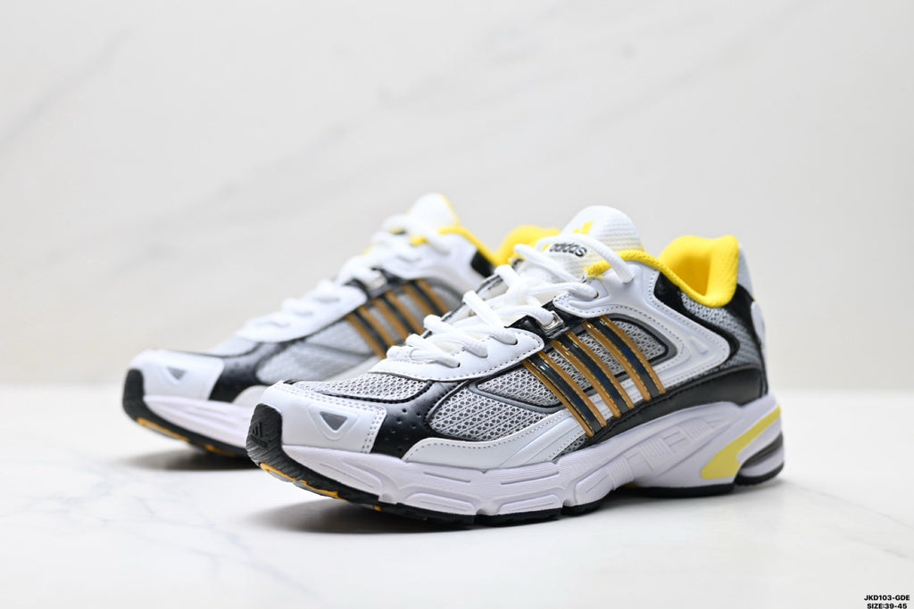 Adidas K81801550 Men's Running Shoes #6 - White/Black/Yellow - image 5
