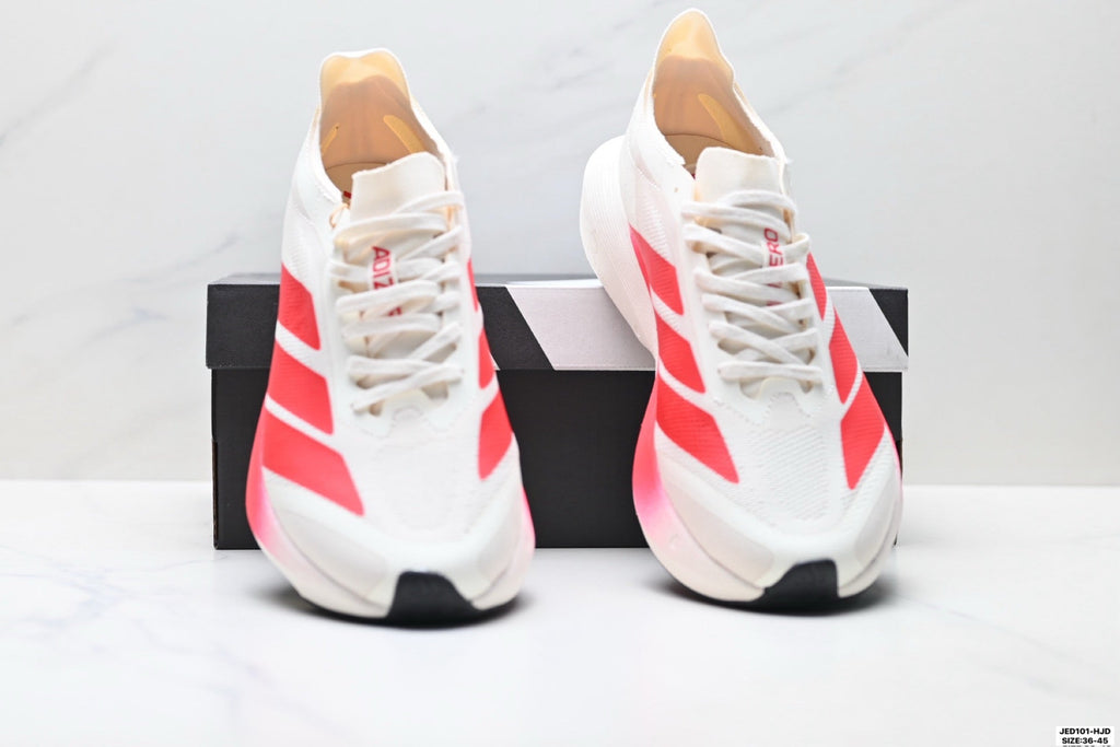 Adidas K81801550 Unisex Running Shoes #4 - White/Red - image 2