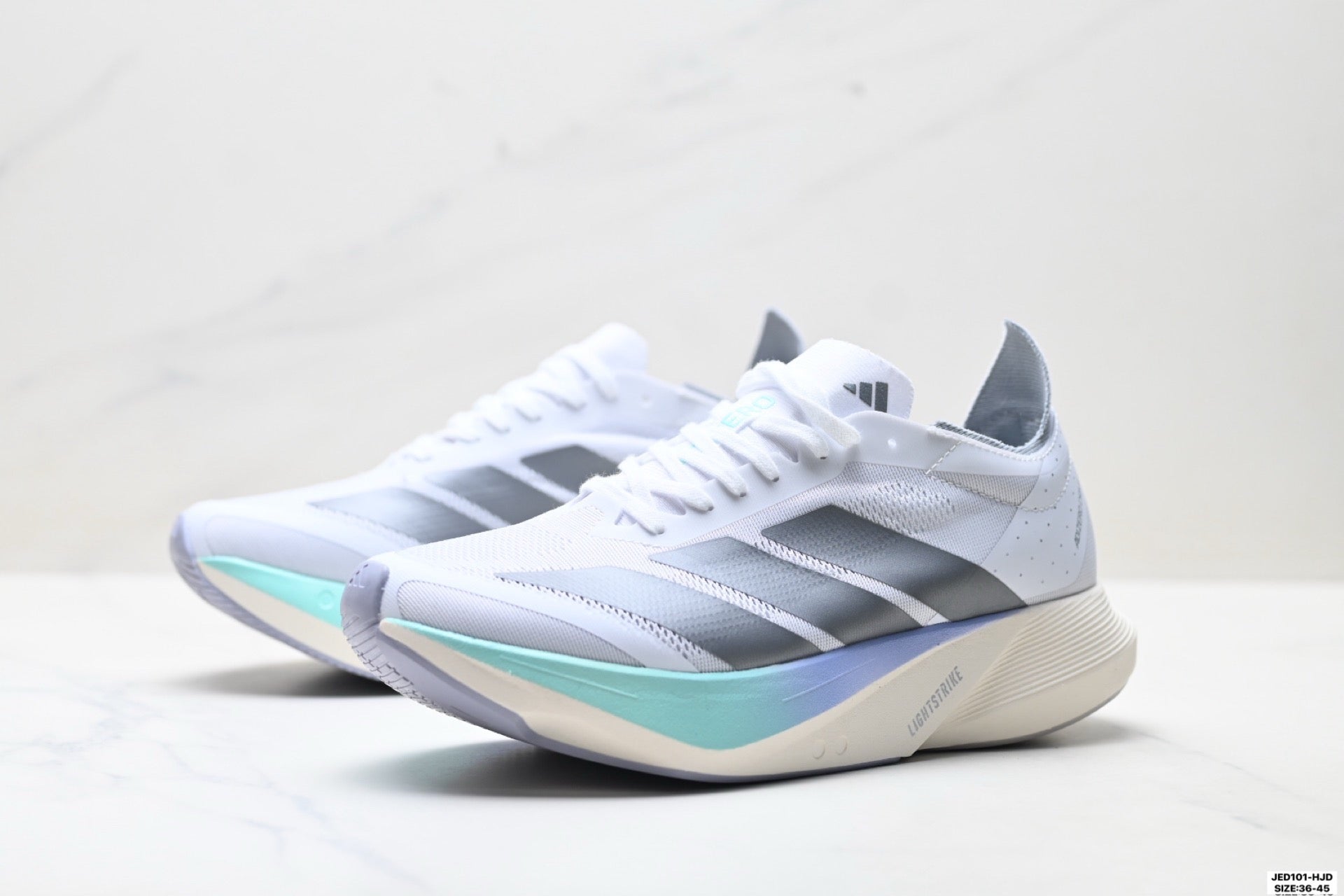 Adidas K81801550 Unisex Running Shoes #4 - White/Mint - image 30