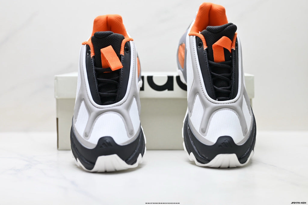 Adidas K81801650 Unisex Running Shoes #2 - Black/White/Orange - image 2