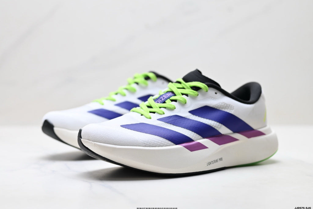 Adidas K81801450 Unisex Running Shoes - White/Purple/Neon Green - image 25