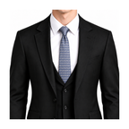 Hermes Style Men's H Pattern Woven Silk Tie - Model Main Image