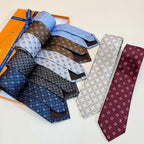 Louis Vuitton Style Men's Floral Monogram Silk Tie - Main Image