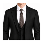 Louis Vuitton Style Men's Monogram Flower Silk Tie - Model Main Image