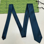 Gucci Style Men's Tonal GG Jacquard Silk Tie - Detail Image 7