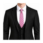 Gucci Style Men's GG Diamond Jacquard Silk Tie - Model Main Image