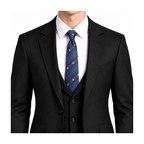 Gucci Style Men's Bee Stripe Jacquard Silk Tie - Model Main Image