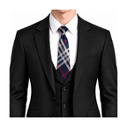 Burberry Style Men's Classic Check Silk Tie - Model Main Image