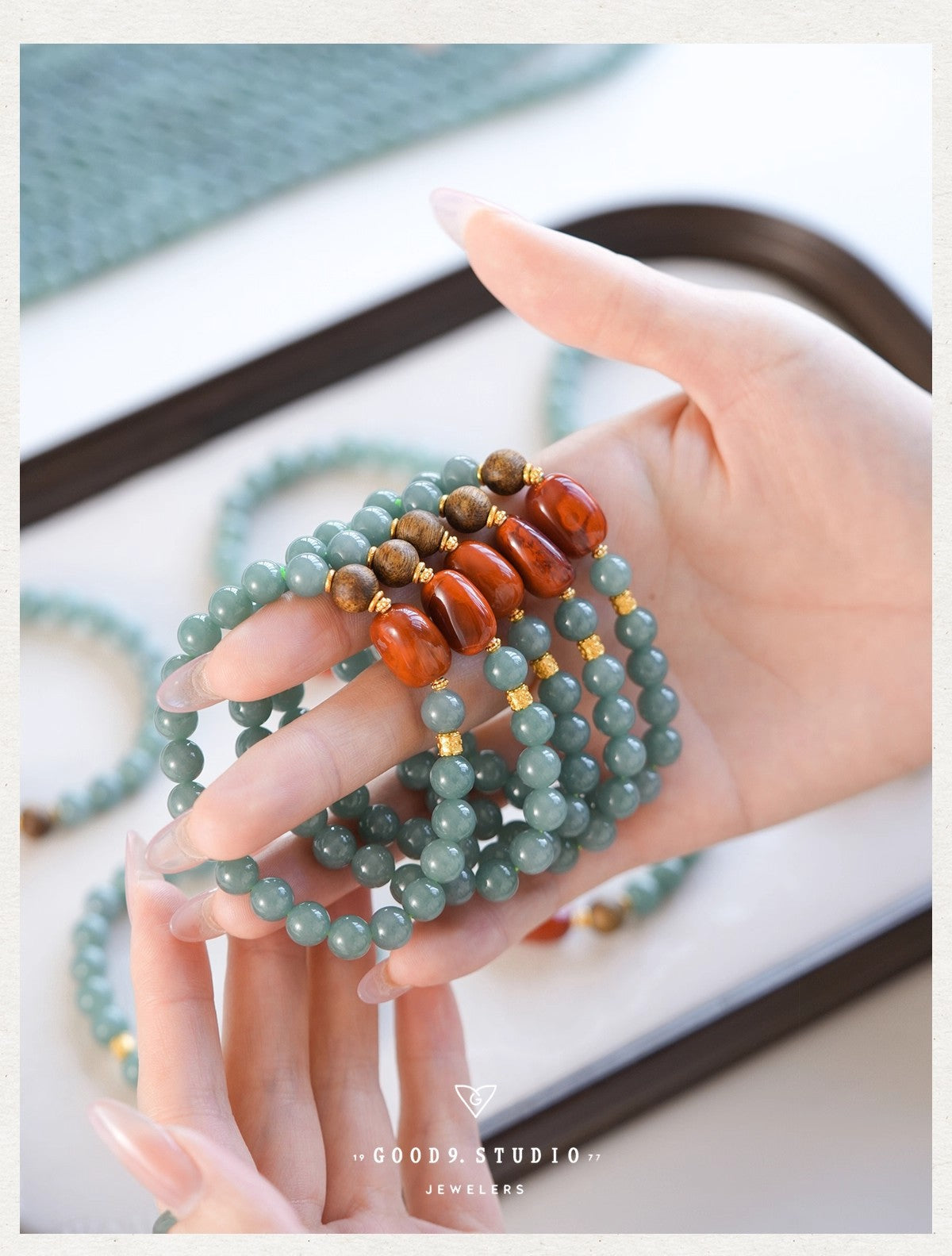 Pandora Blue Water Jadeite Bracelet - Mixed Gemstone Design
