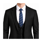 Gucci Style Men's Chain Stripe Jacquard Silk Tie - Model Main Image
