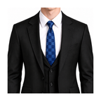 Louis Vuitton Style Men's Damier Check Silk Tie - Model Main Image